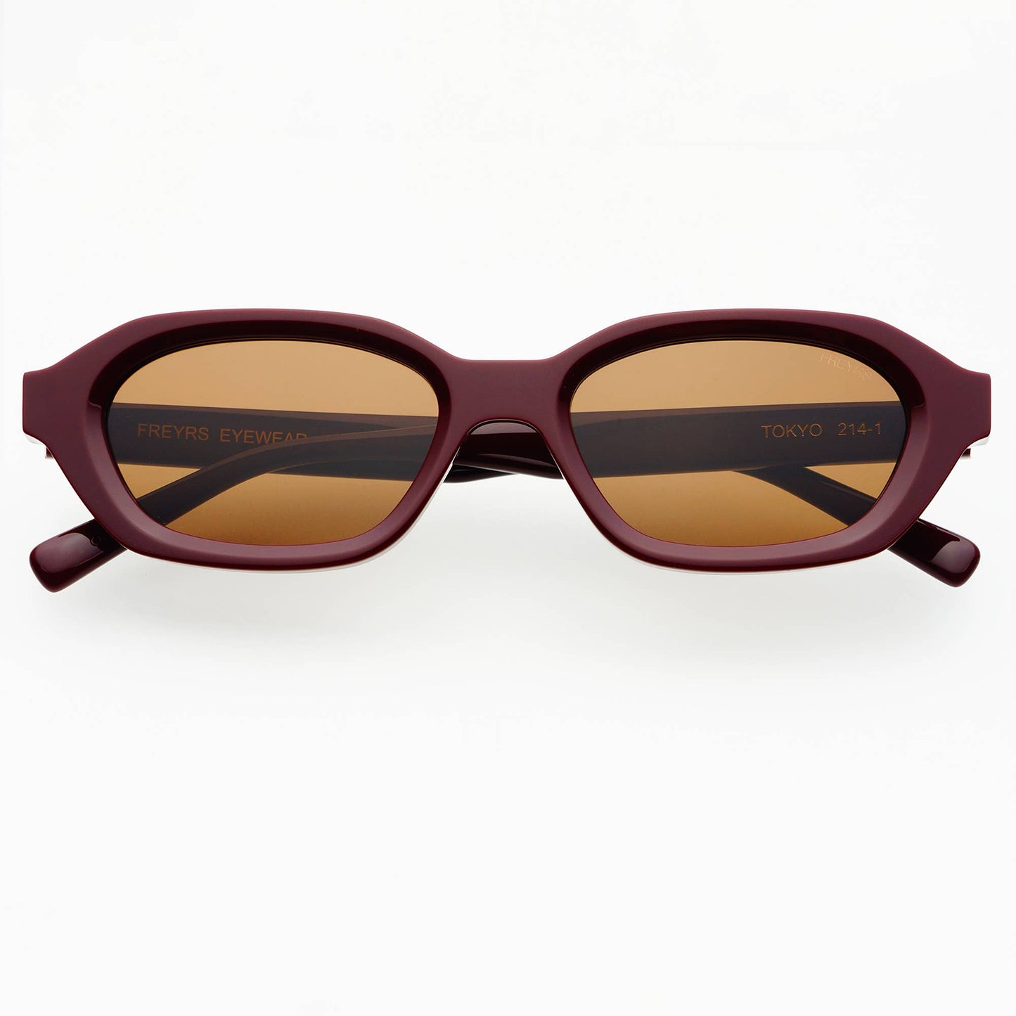 Tokyo Acetate Unisex Burgundy Rectangular Sunglasses