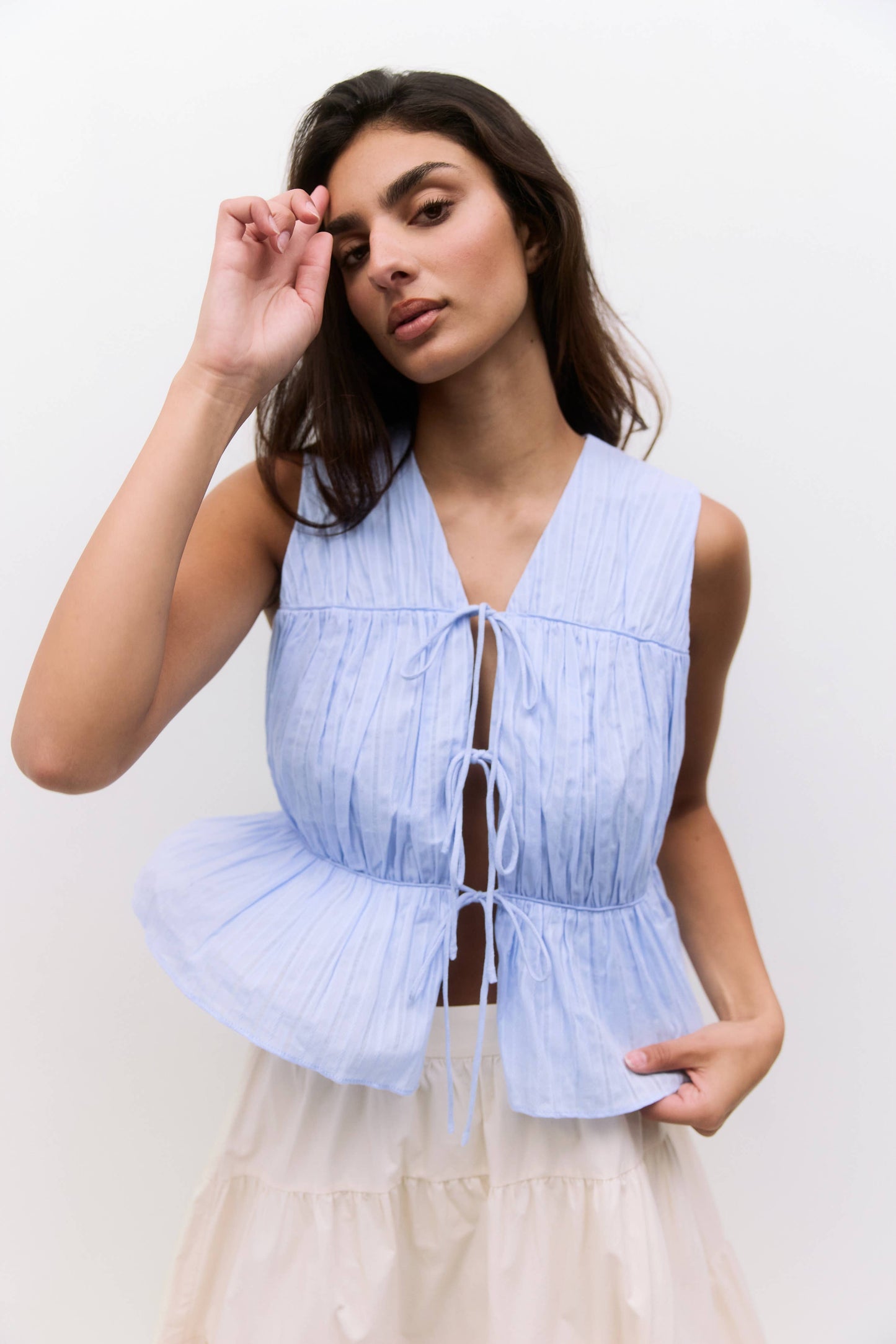 The Dunst Top | Ruche Tie-Front Top
