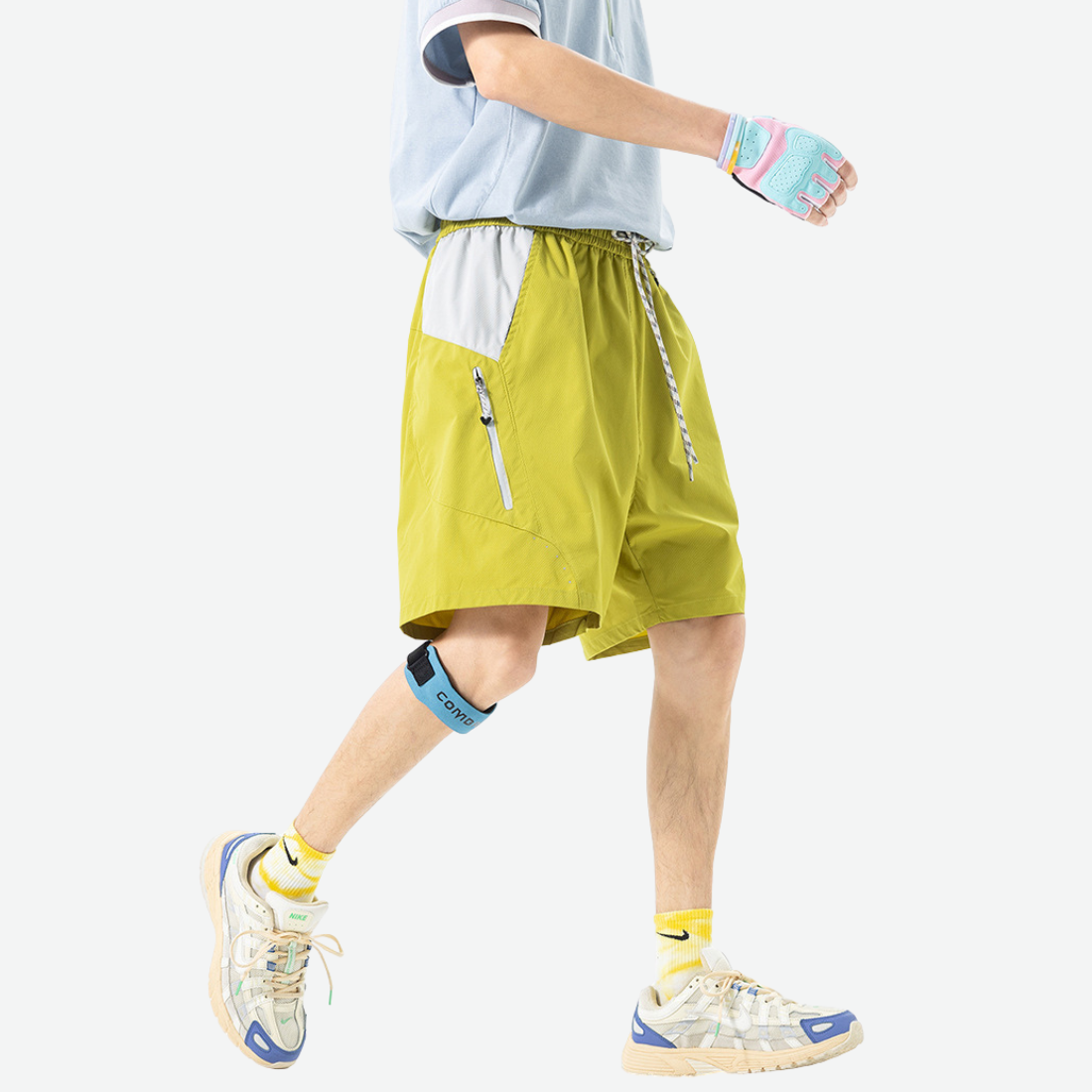 Unisex Outdoor Water-Resistant Colorblock 5" Beach Shorts