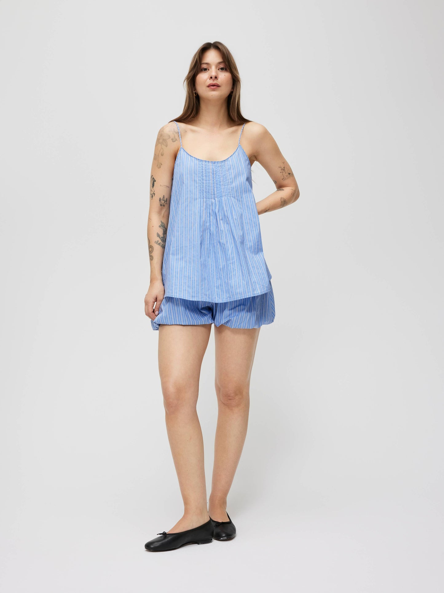 The Harper Top | Striped Cotton Poplin Tank