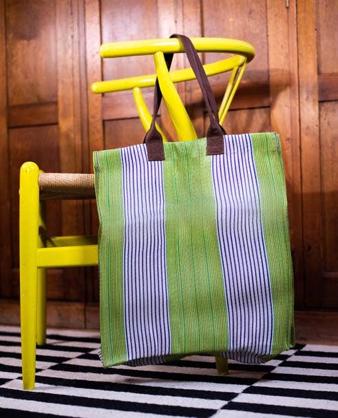 G- BRITISH COLOUR STANDARD - 40 cm x 44 cm / 15.75'' x 17.3'' Woven Market Shopper in Doge, Pearl & Grass