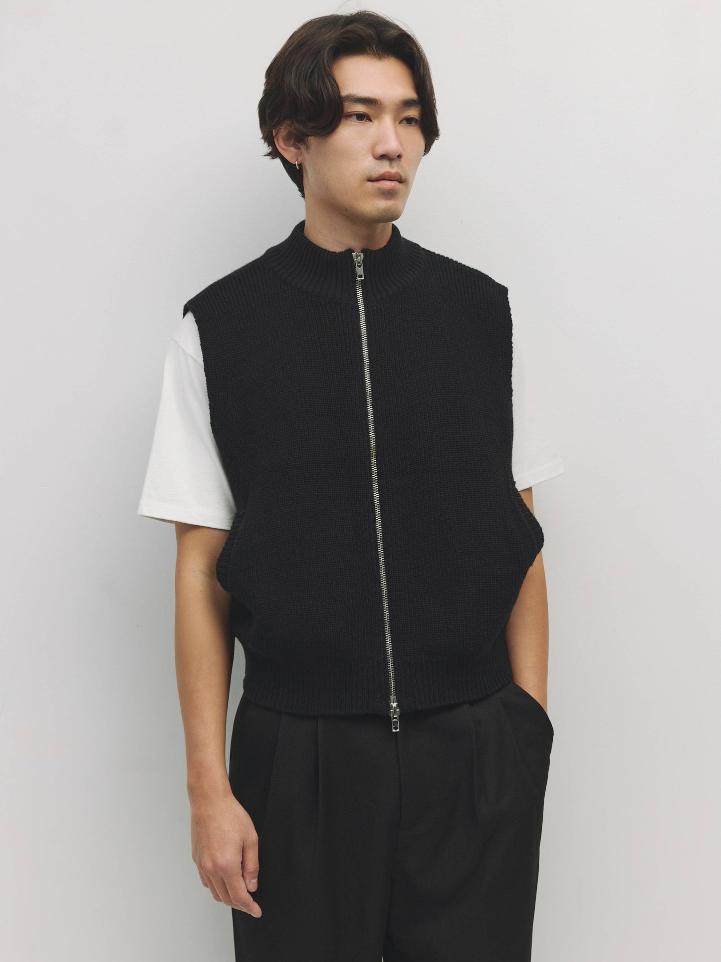 The Dion Vest | Zip-Up Knit Vest