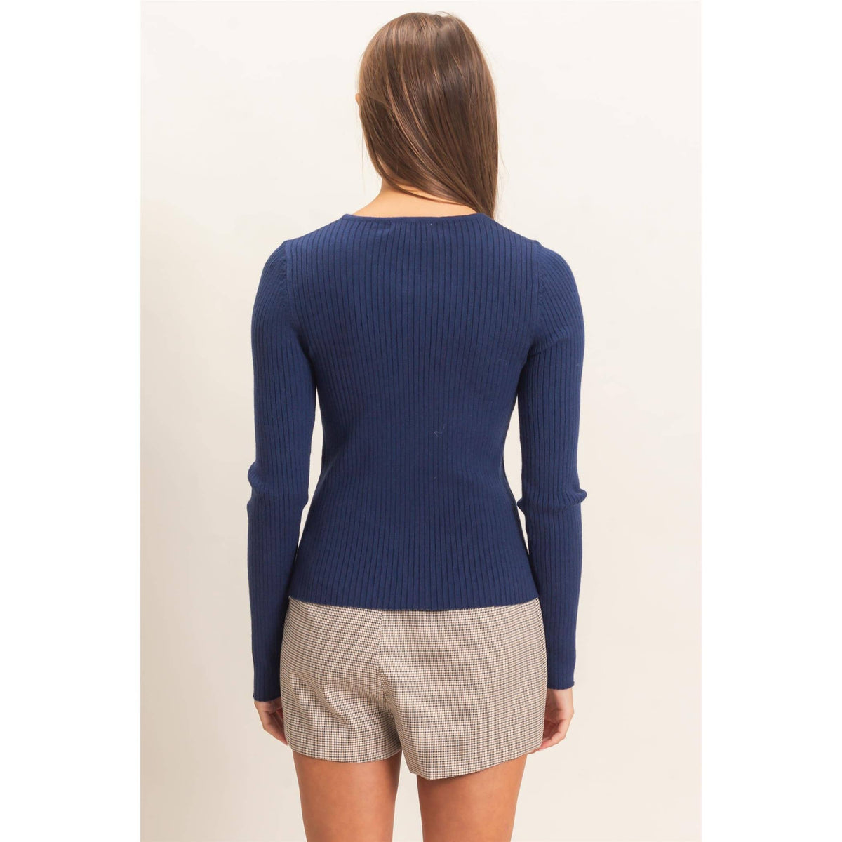 Ribbed Button Front Cardigan