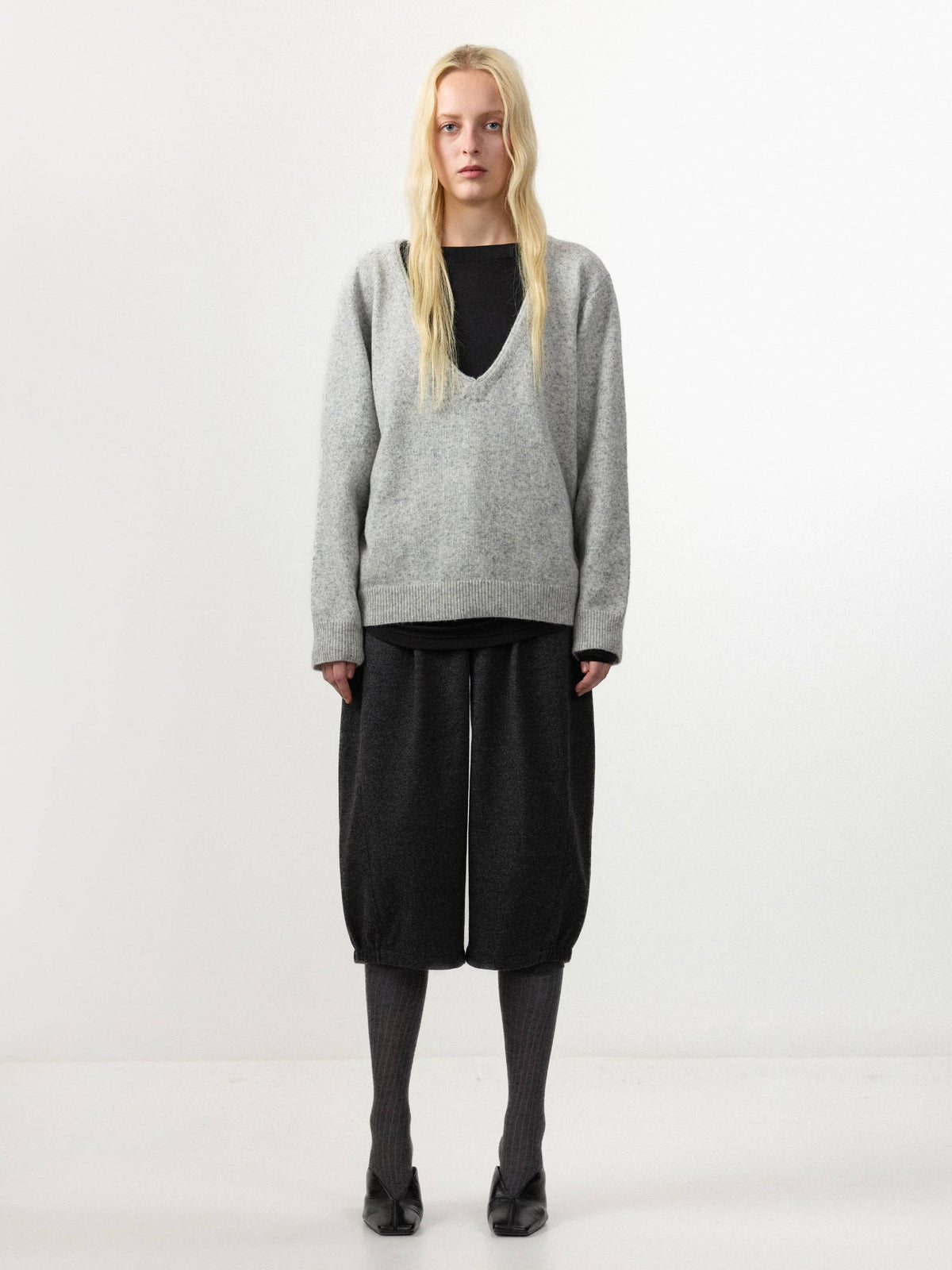 CUBIC Relaxed V‑Neck Knit Sweater