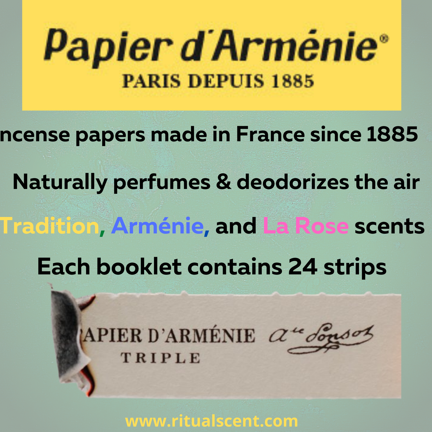 Papier d'Arménie French Incense paper booklets (darmenie)
