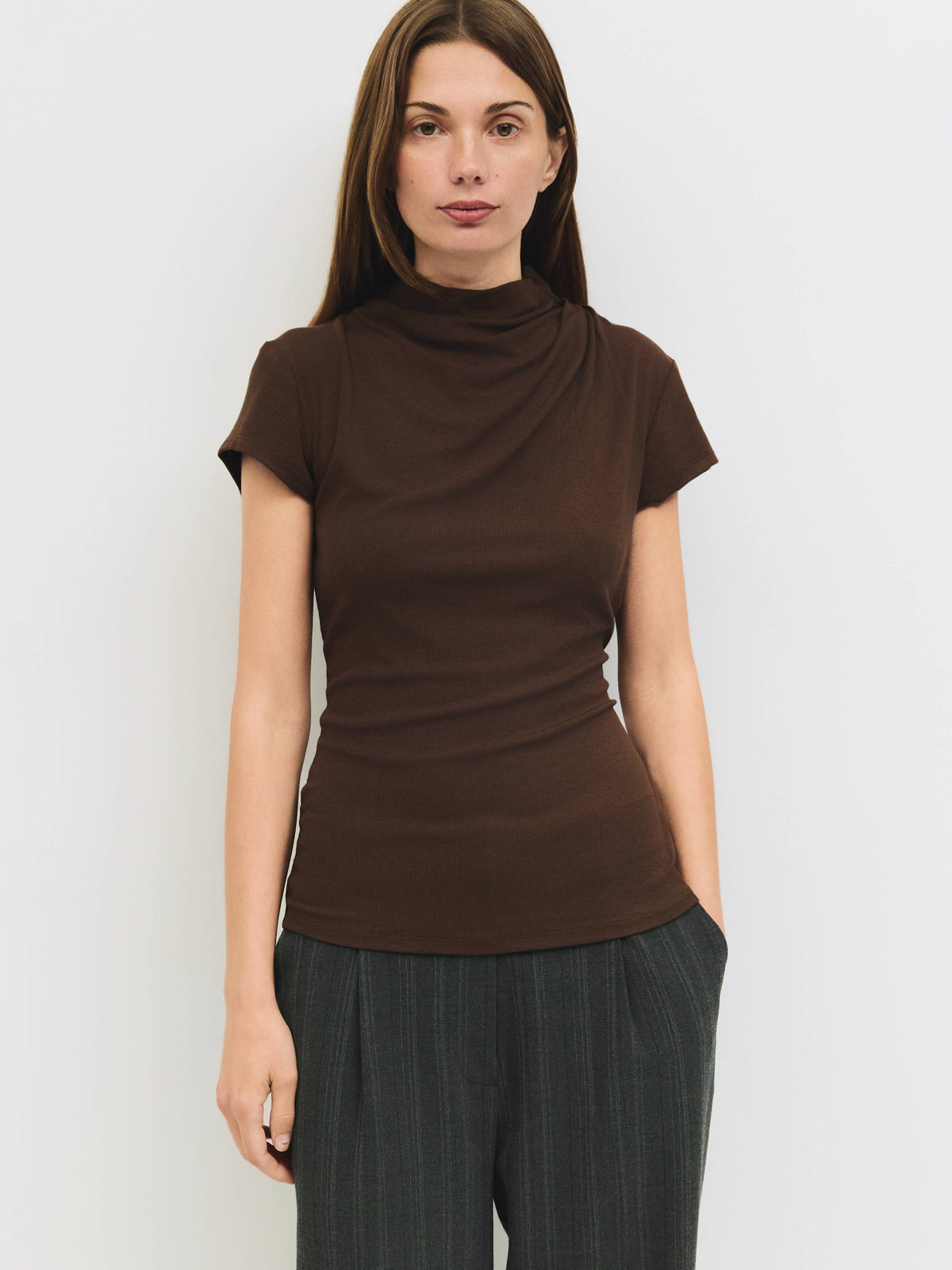 The Marissa Top | Cap Sleeve Mock Cowl Neck Top