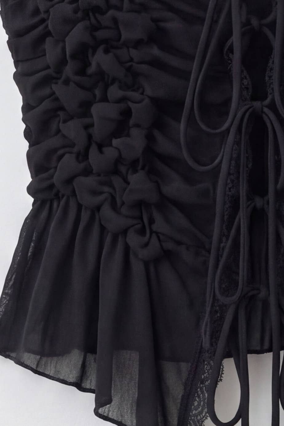Sleeveless Front Tie Ruched Top