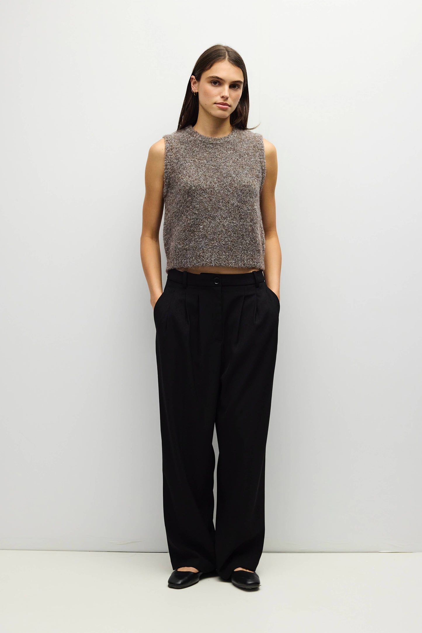 The Skyla Top | Boucle Knit Sweater Vest