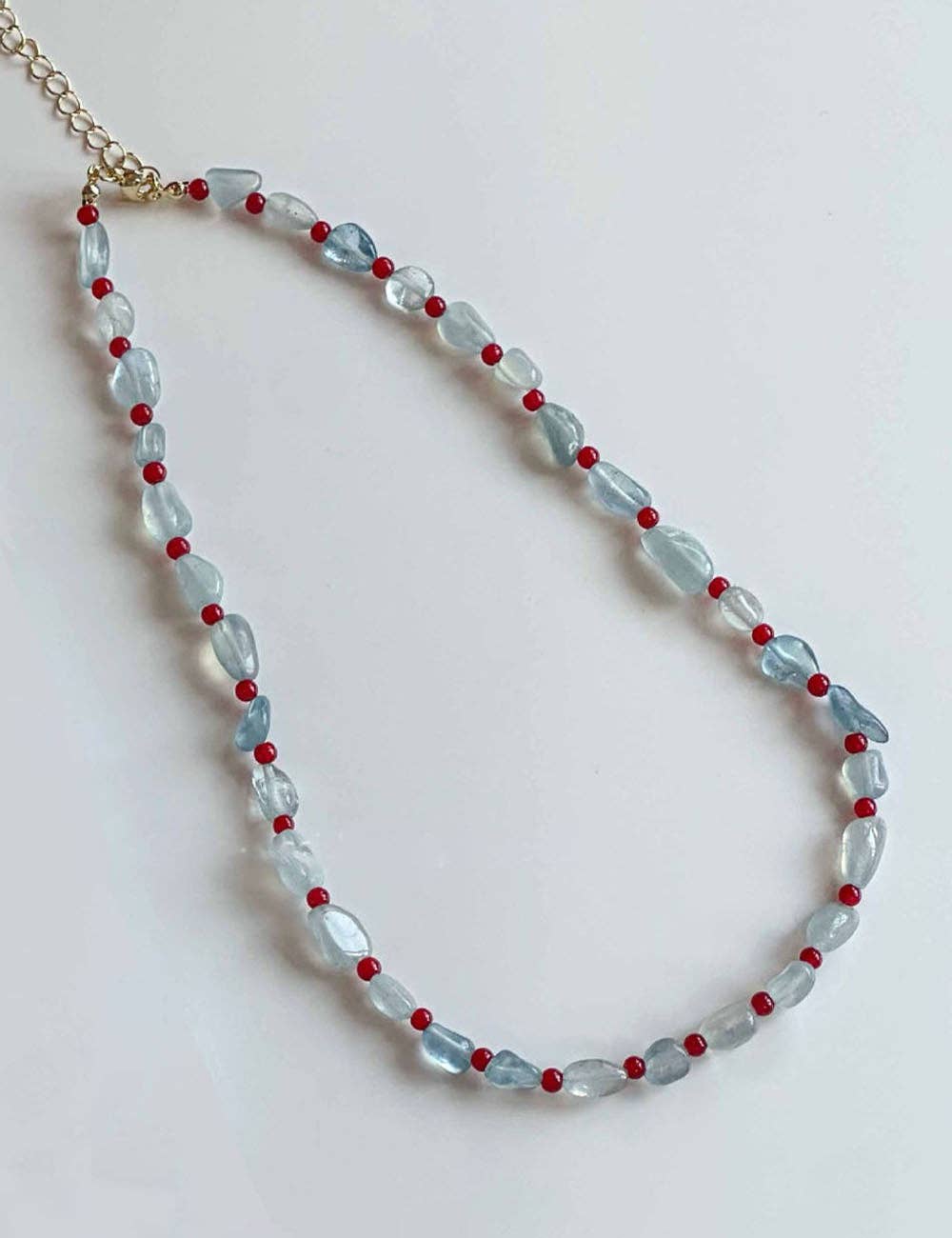 Aquamarine Handcrafted Beaded Necklace MK2ZCEP6W6JNC359
