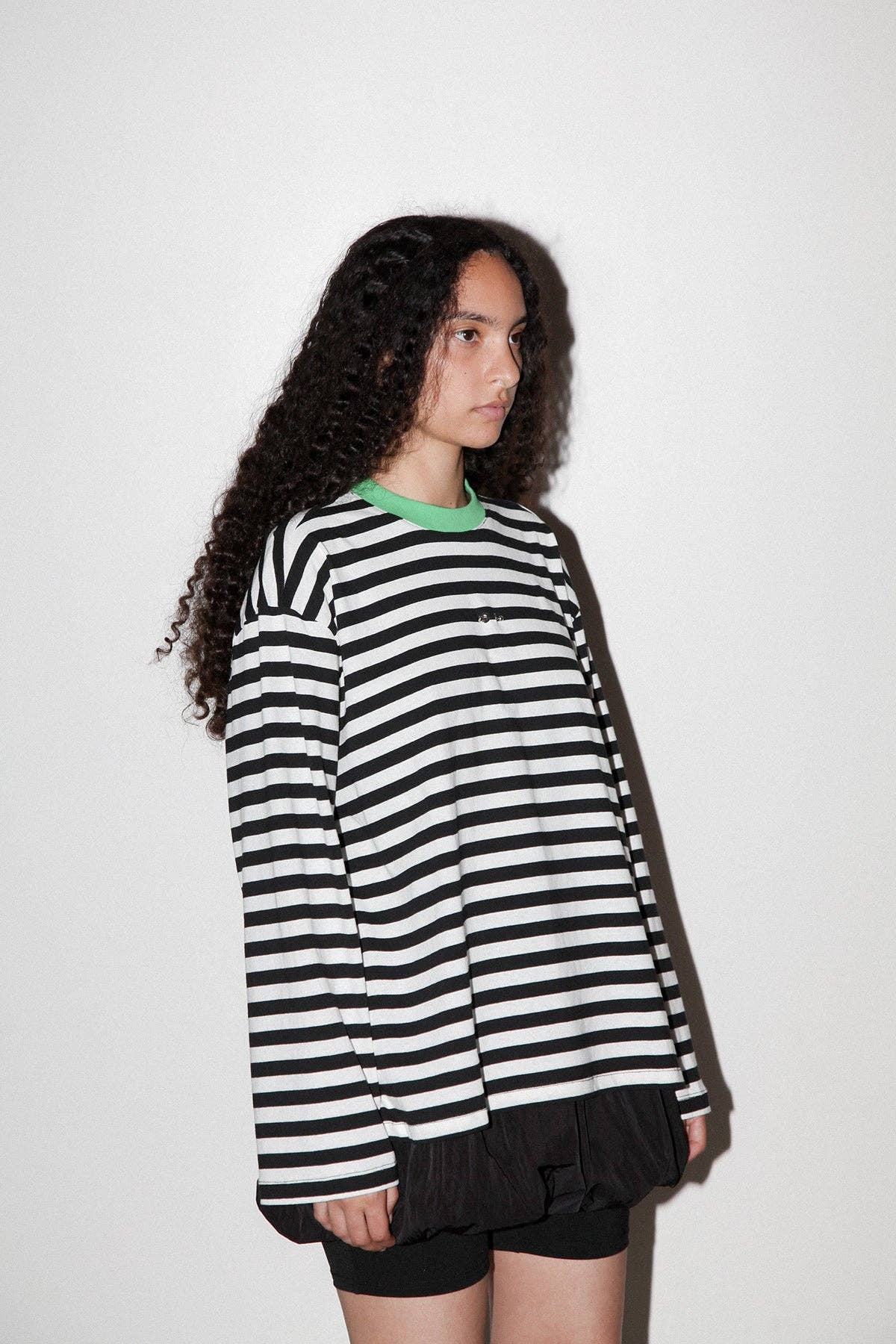 Striped Box Tee in Black & White