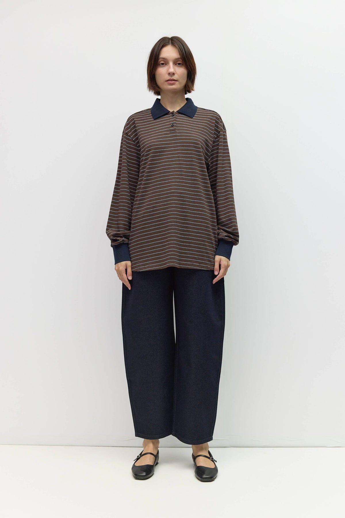 The Sam Top | Striped Oversized LS Polo