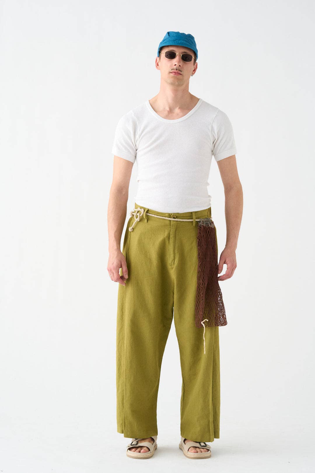 Pistachio wide-leg trousers