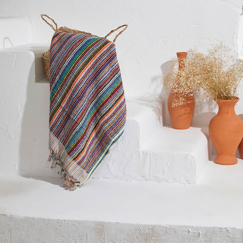 Stripe Handloom Bath Turkish Towels Vintage Bohemian Look
