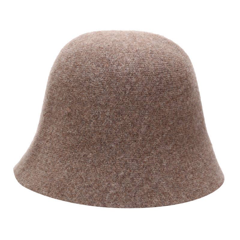 Minimalist Solid Color Wool Bucket Hat 6W6HAT673