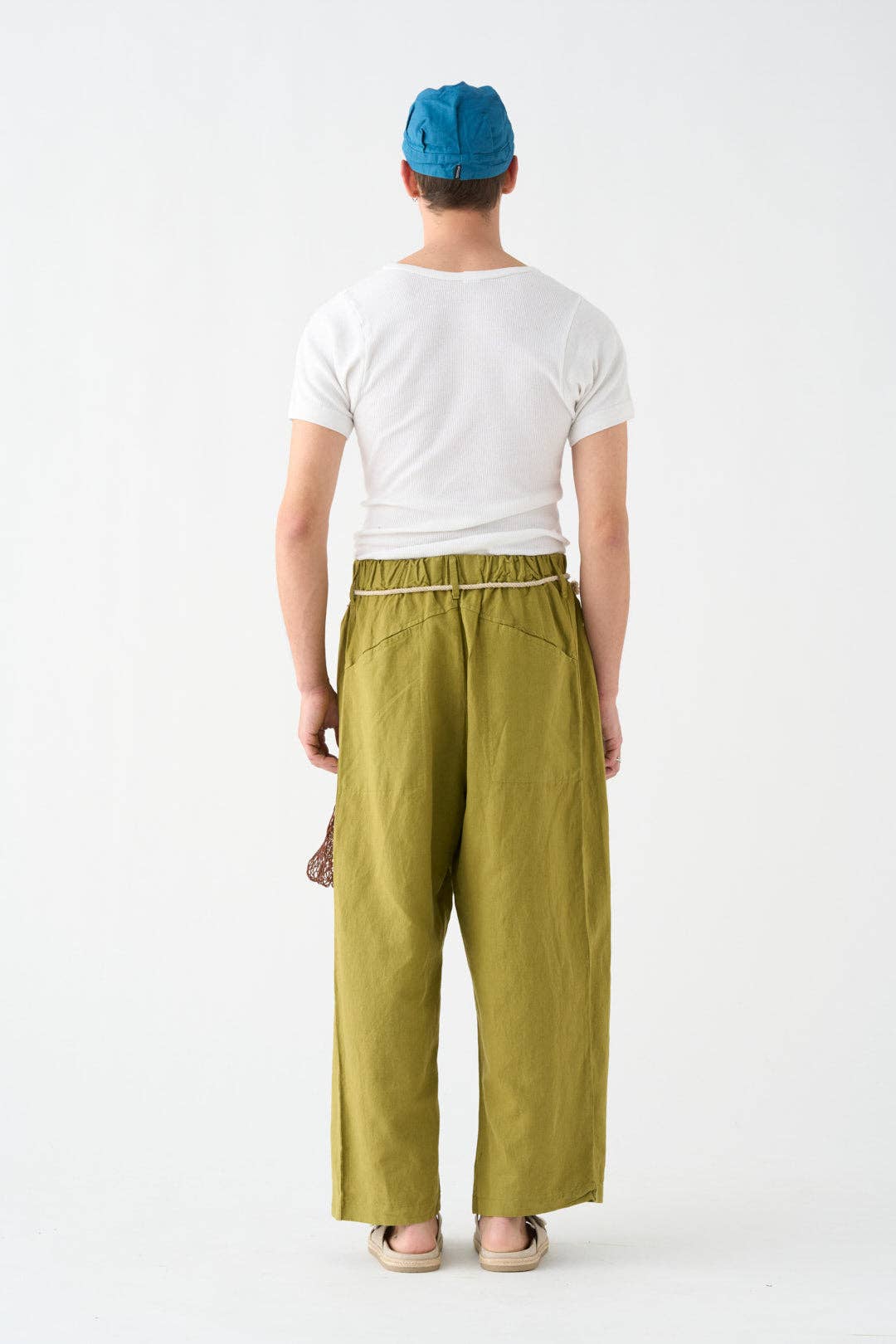 Pistachio wide-leg trousers