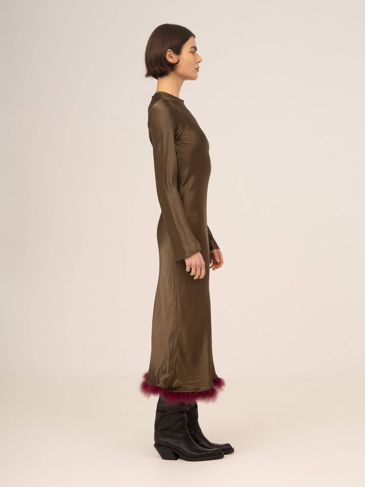 Vestido de Plumas Marrón de Elfo