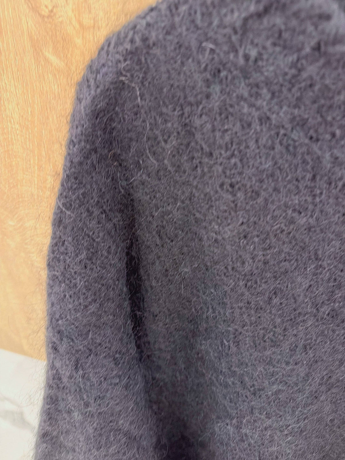 Round-neck pullover in kid mohair & wool - Made in Italy