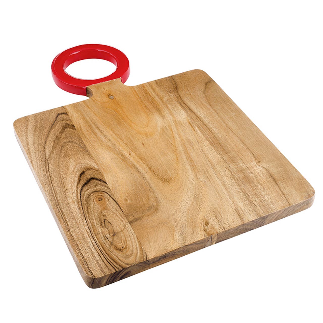 Wood Board with Enamel Handle - Small - Red
