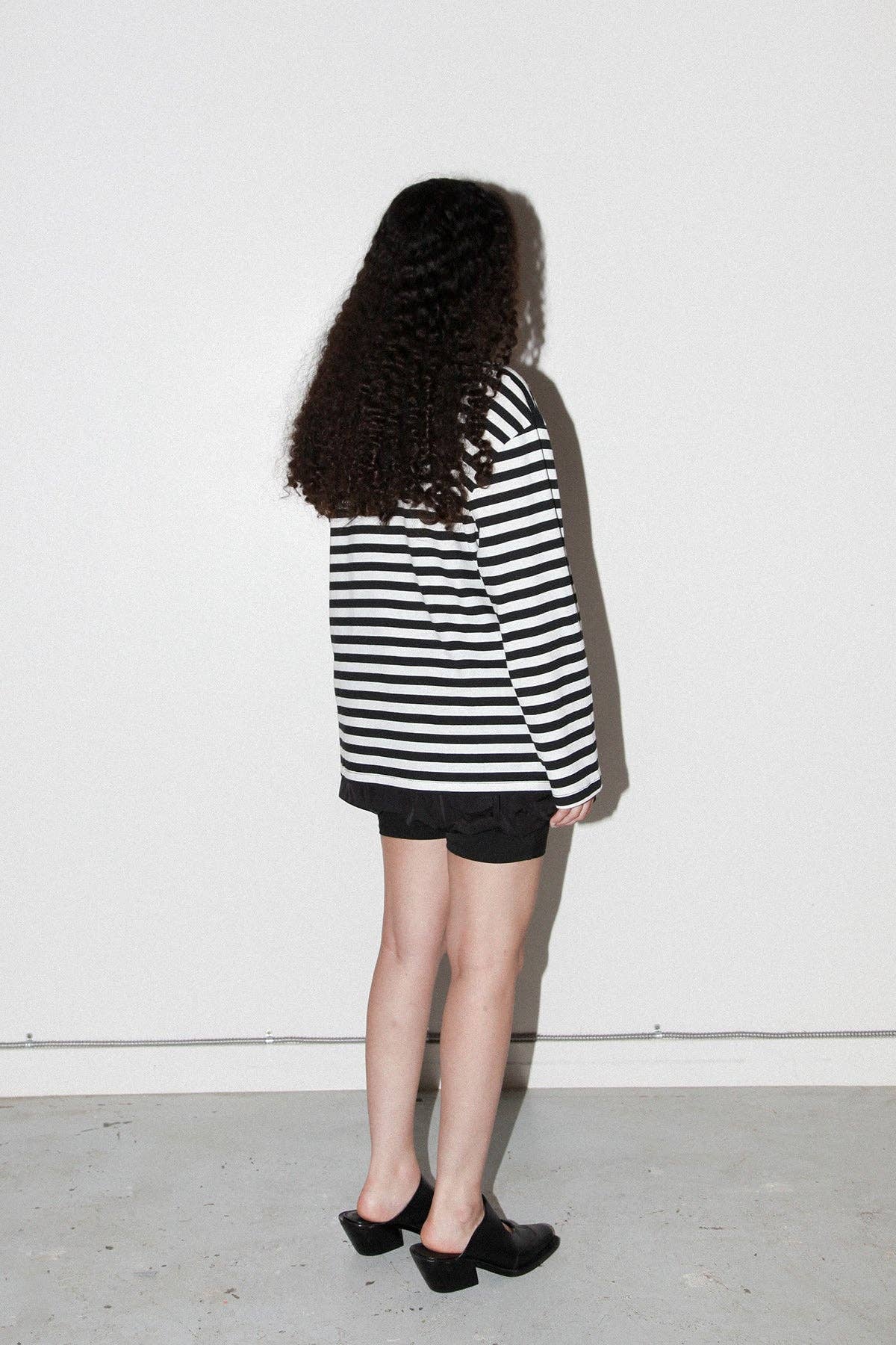 Striped Box Tee in Black & White