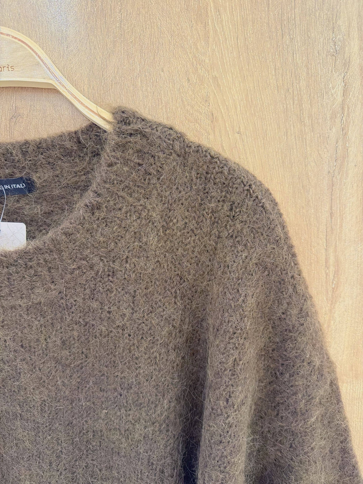 Round-neck pullover in kid mohair & wool - Made in Italy