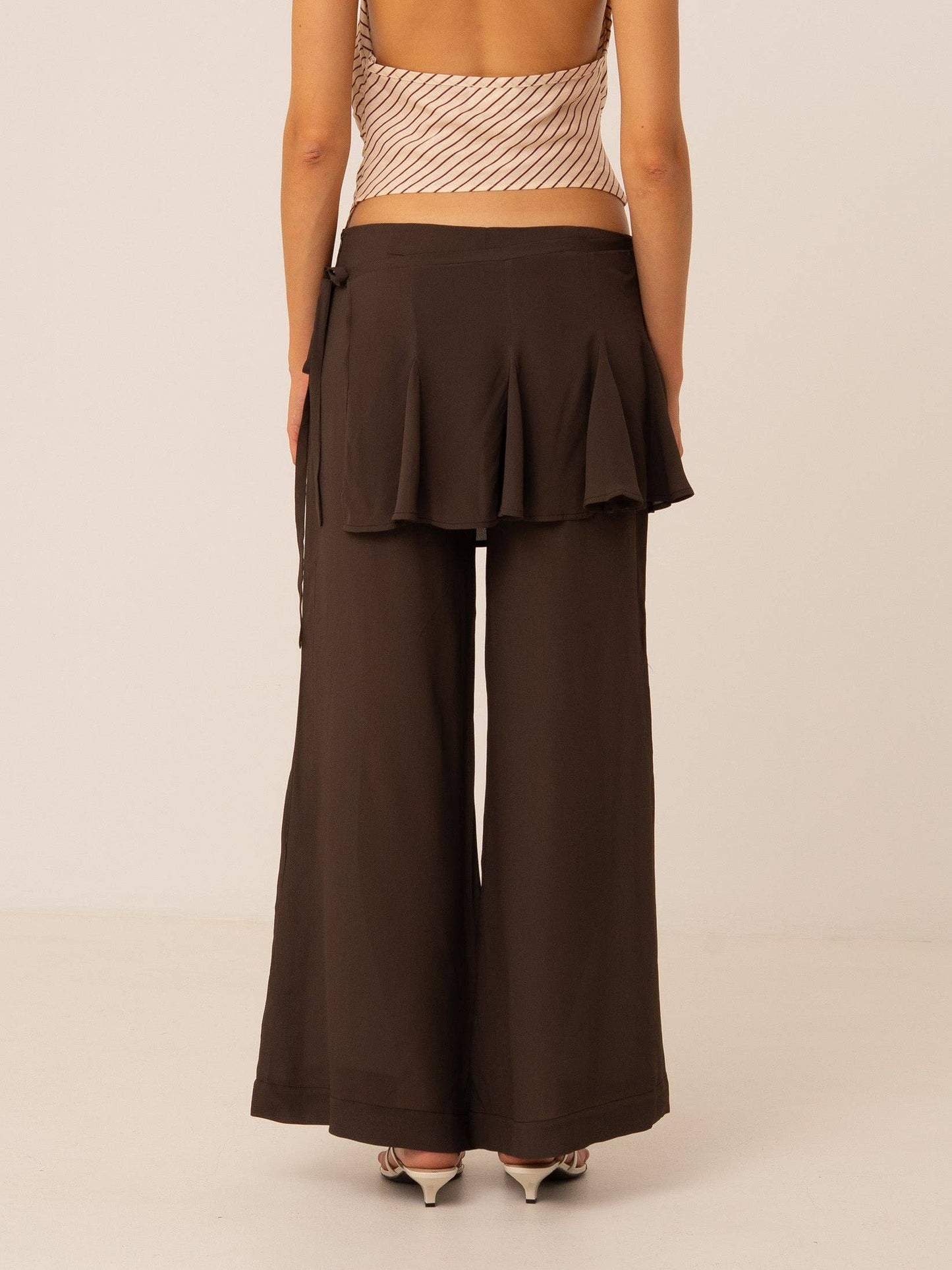 Pisco Flared Pants With Wrapped Skirt Details