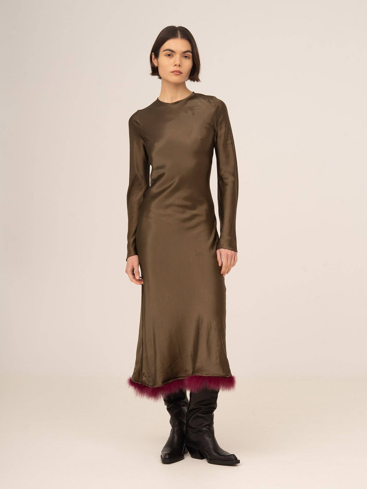 Vestido de Plumas Marrón de Elfo