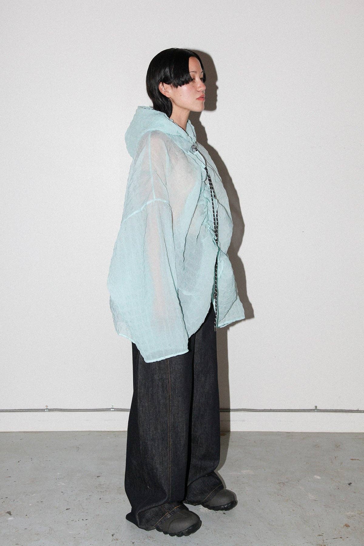 Bubble Hooded Top in Sky