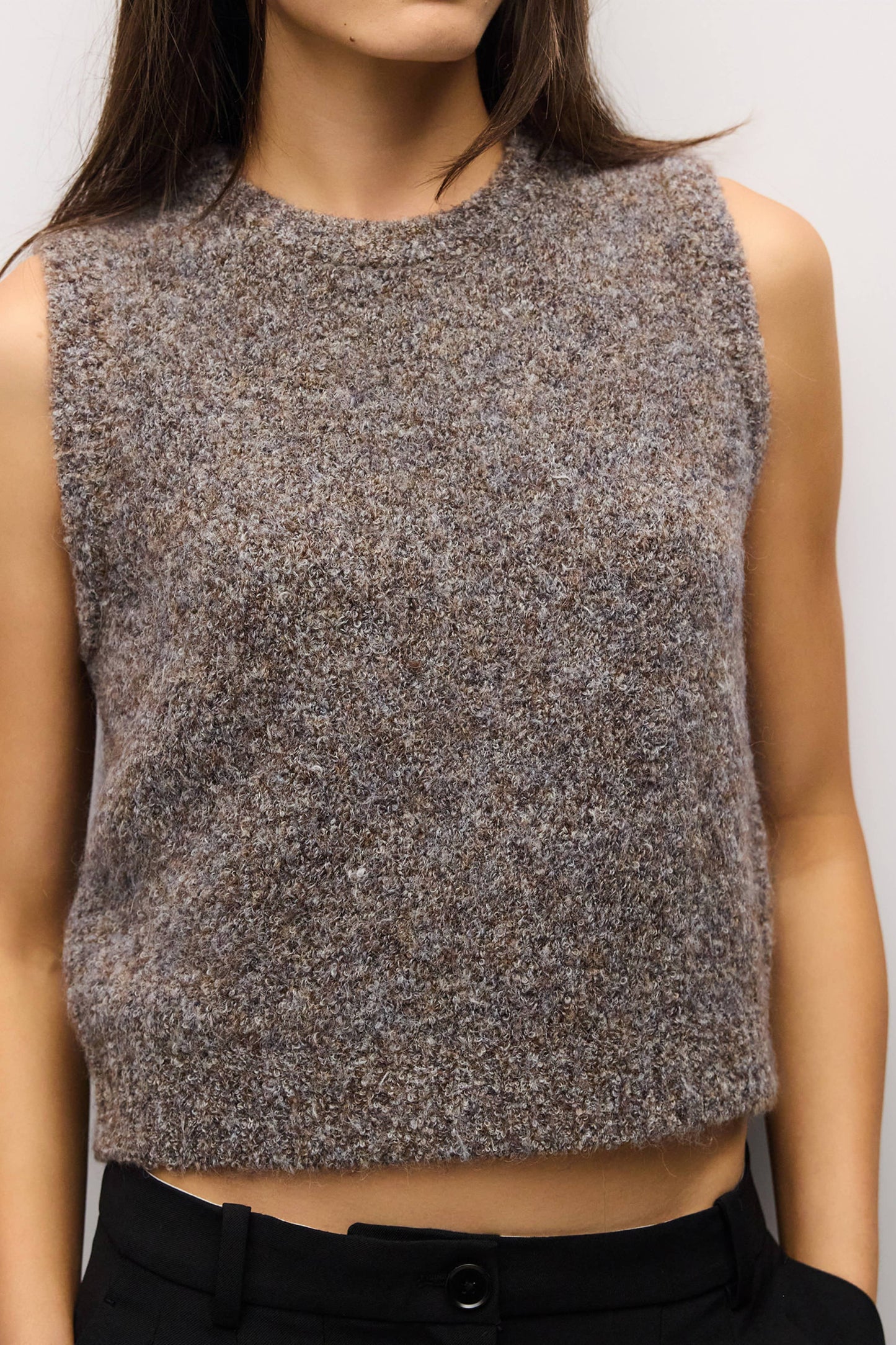 The Skyla Top | Boucle Knit Sweater Vest