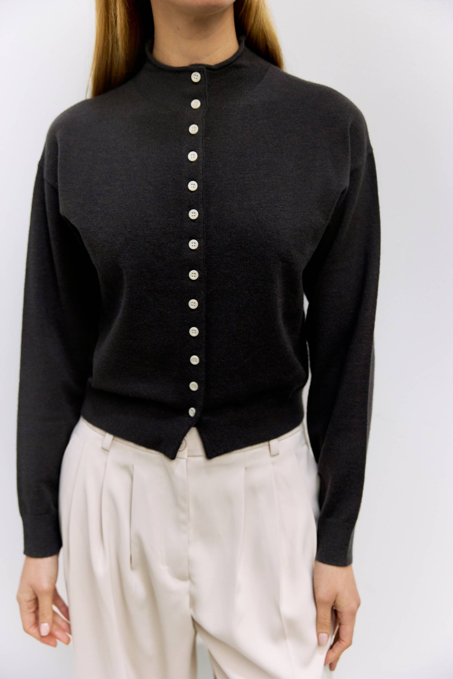 The Brooks Cardigan | High Neck Cardigan