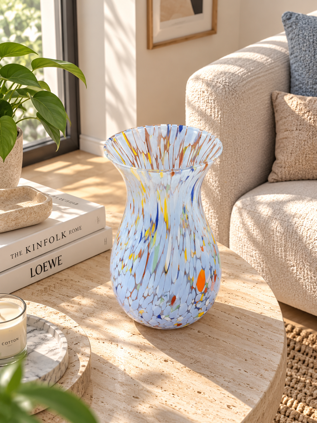 Simona Periwinkle vase in Murano blown glass