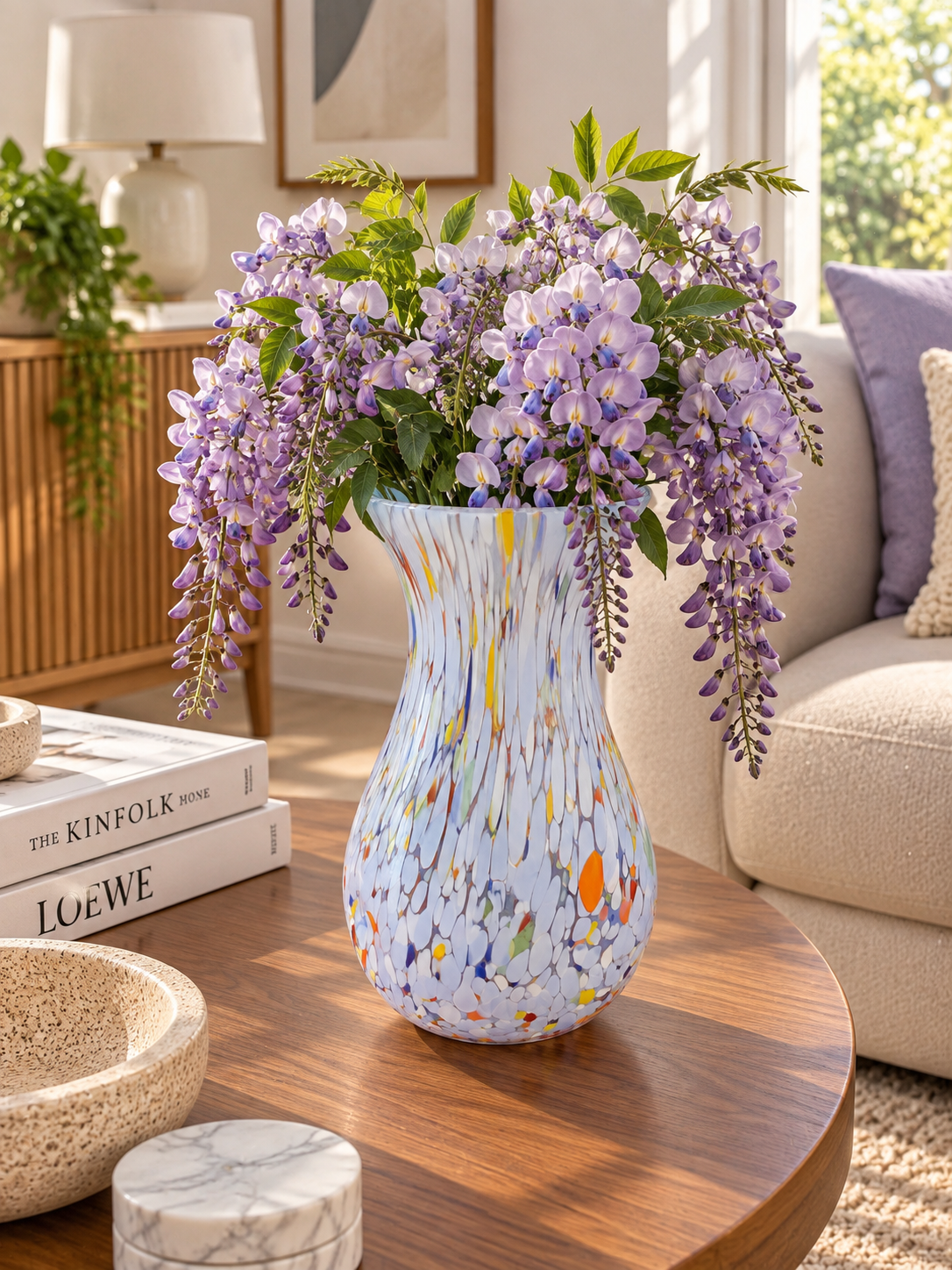 Simona Periwinkle vase in Murano blown glass