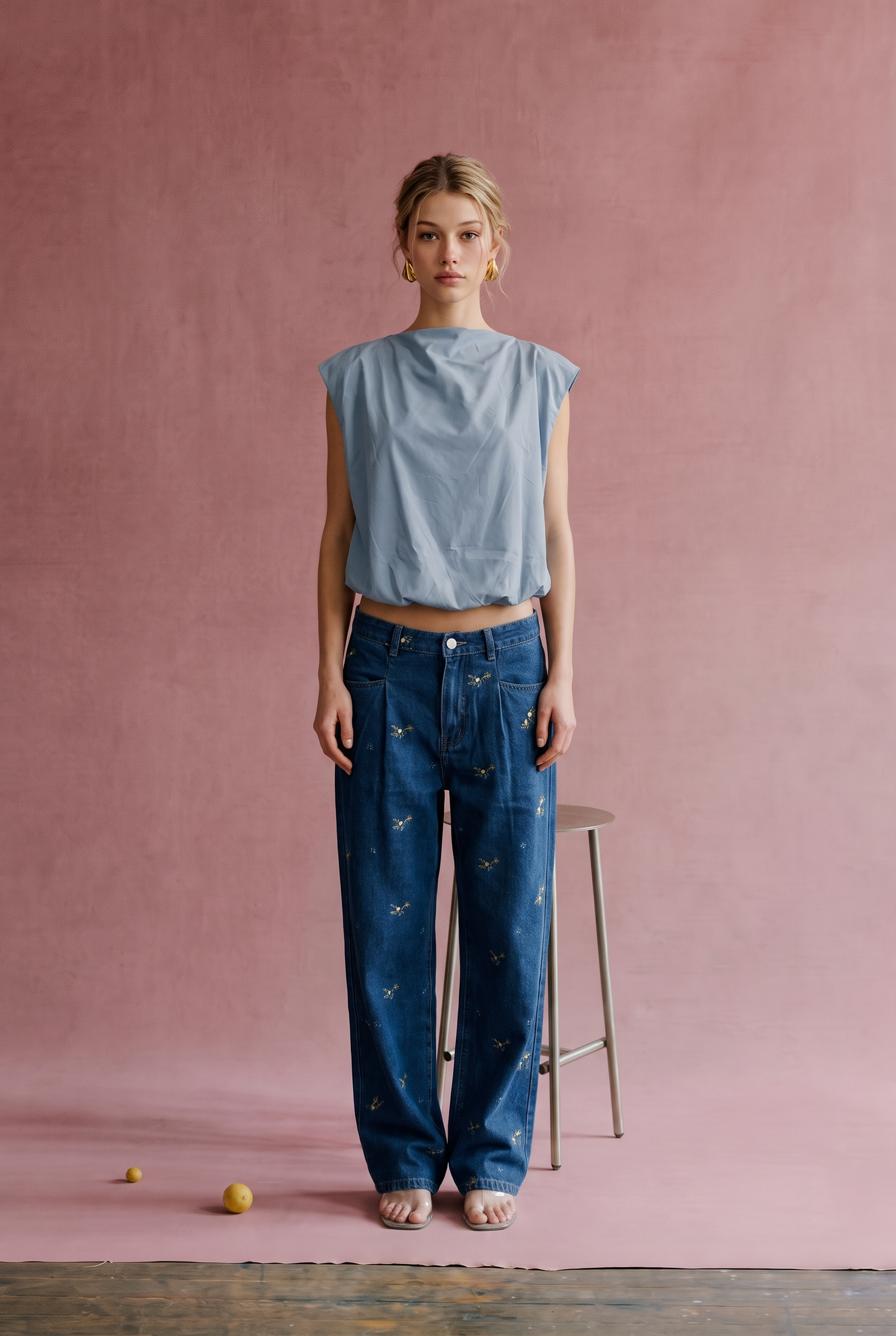 OT1026 Bubble Hem Sleeveless Top