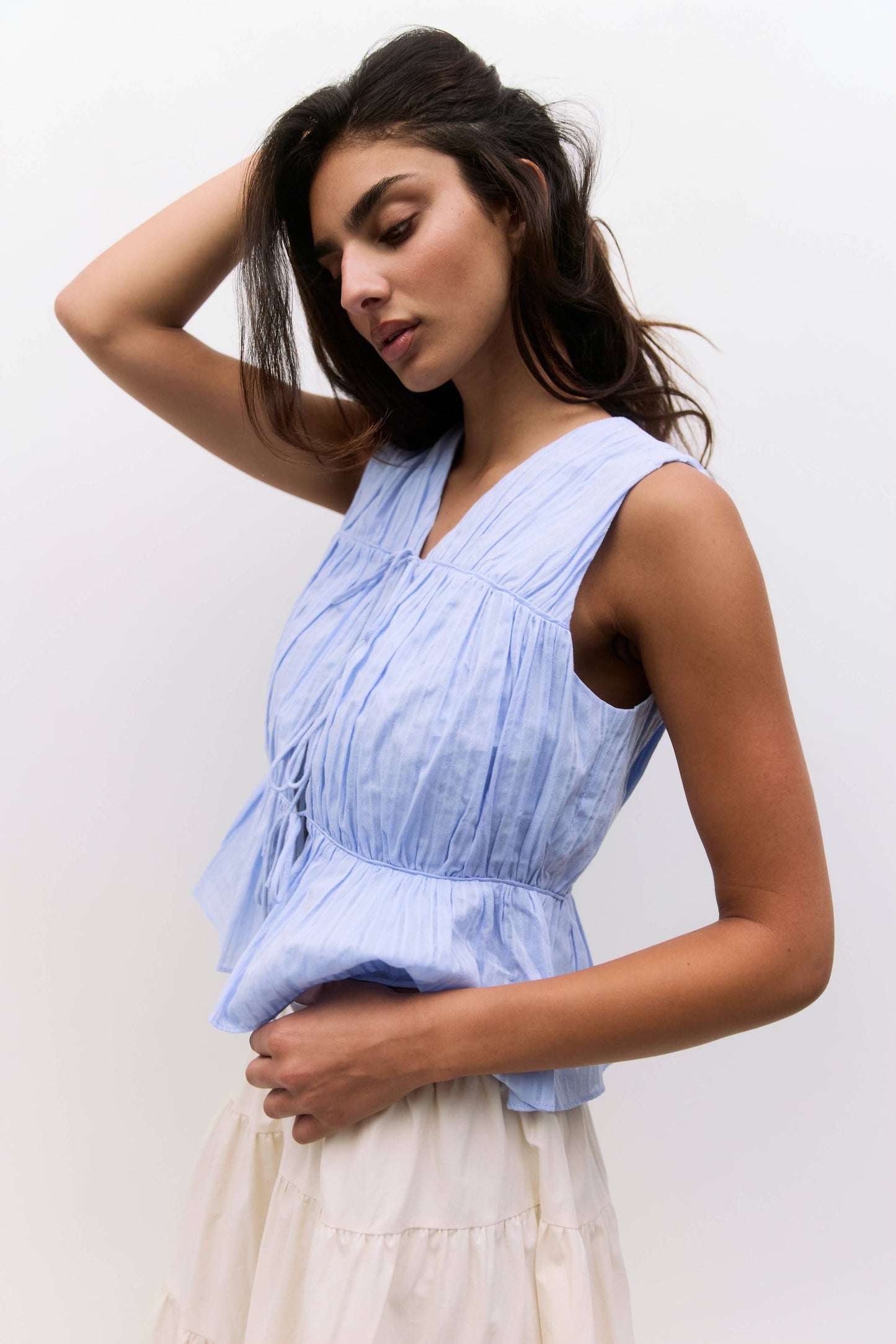 The Dunst Top | Ruche Tie-Front Top