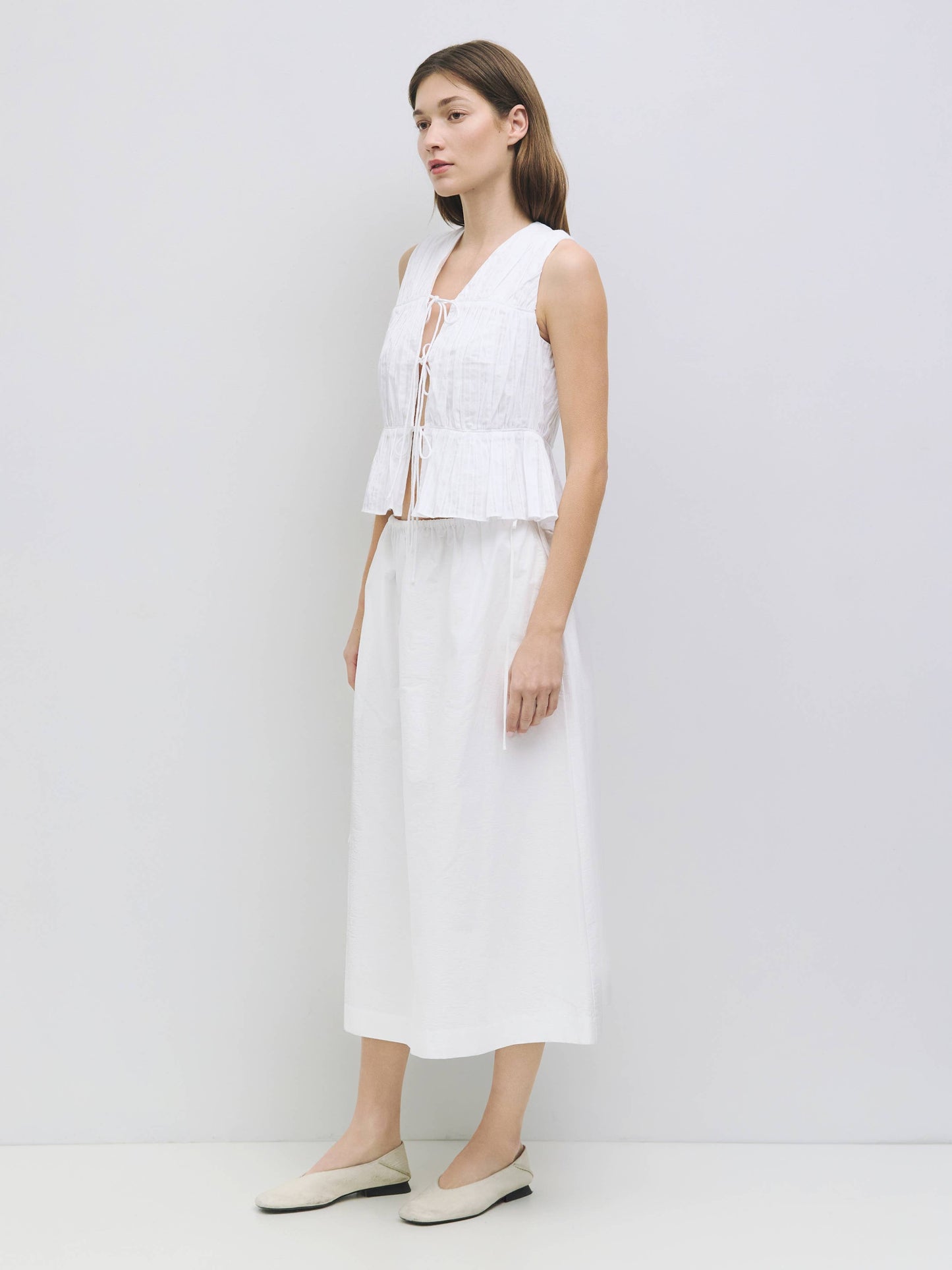 The Dunst Top | Ruche Tie-Front Top