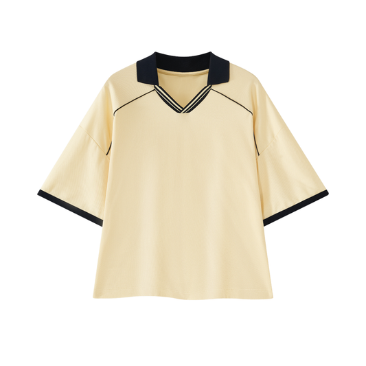 Unisex Summer Colorblock Cooling Quick Dry Boxy Polo