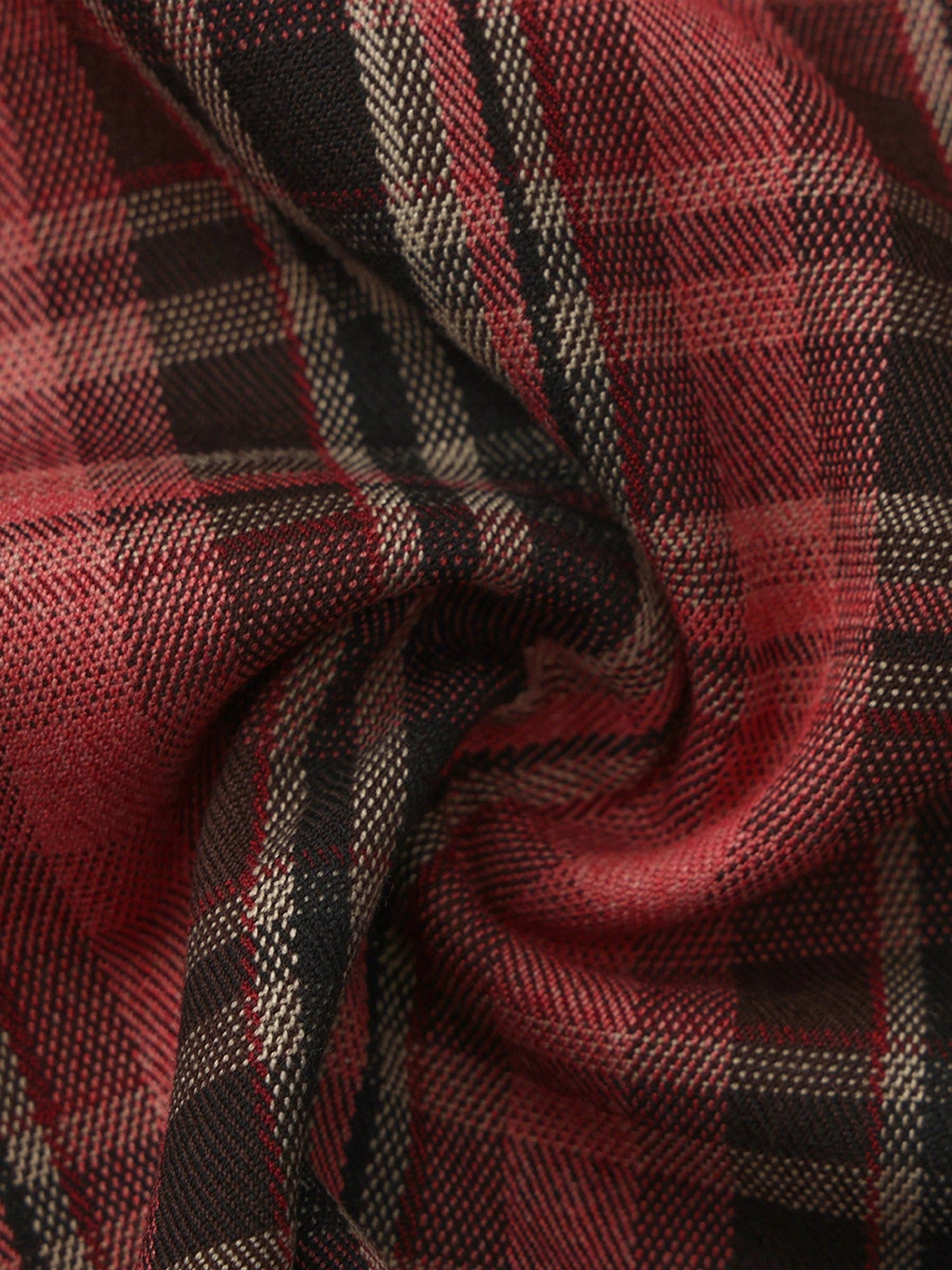 Striped Check Wide-Leg Draped Floor-Length Trousers