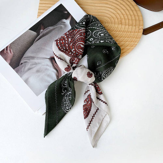 Splicing Print Vintage Square Silk Scarf MK2BLW6W6NSI125