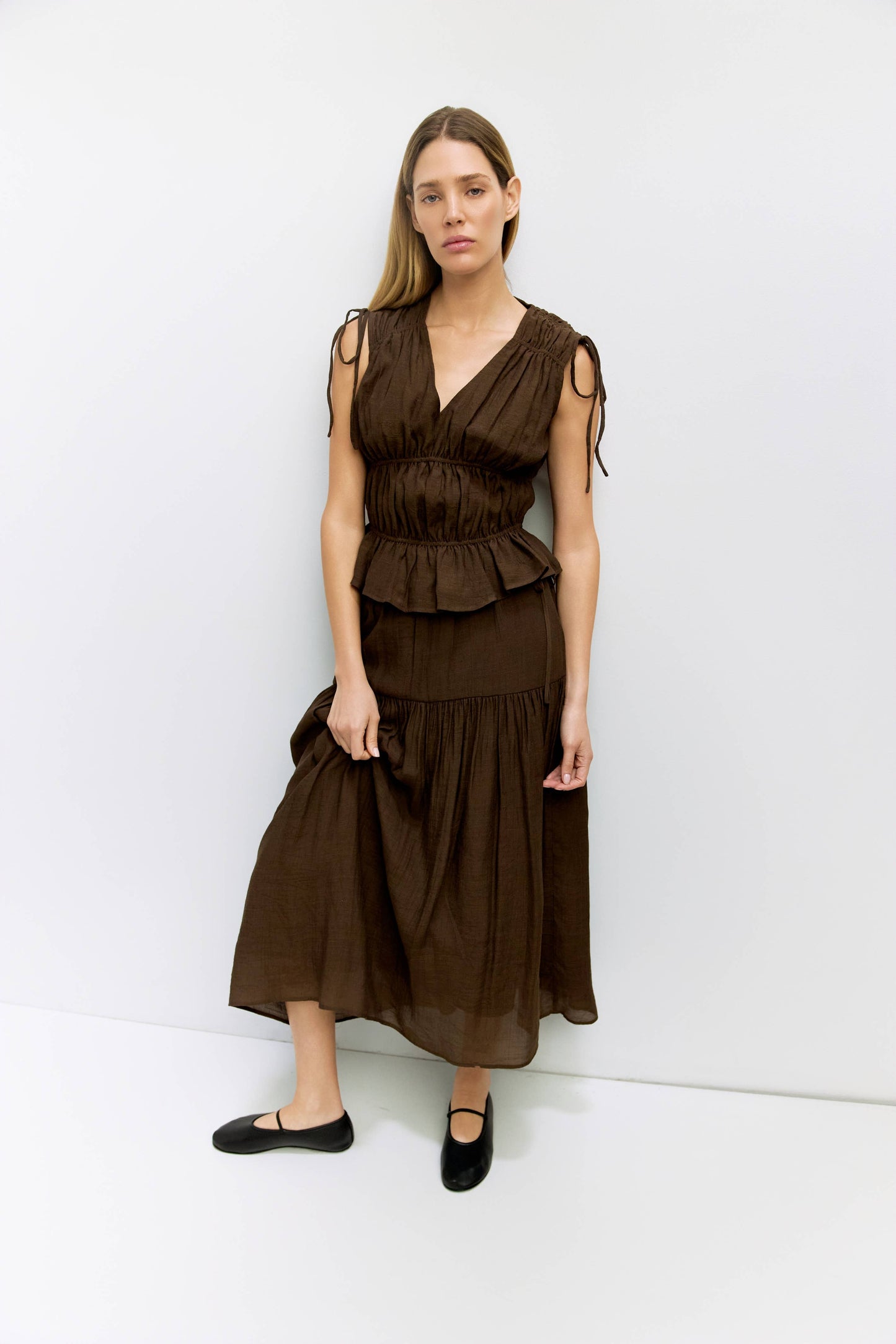 The Cleo Top | Gathered Sleeveless Blouse