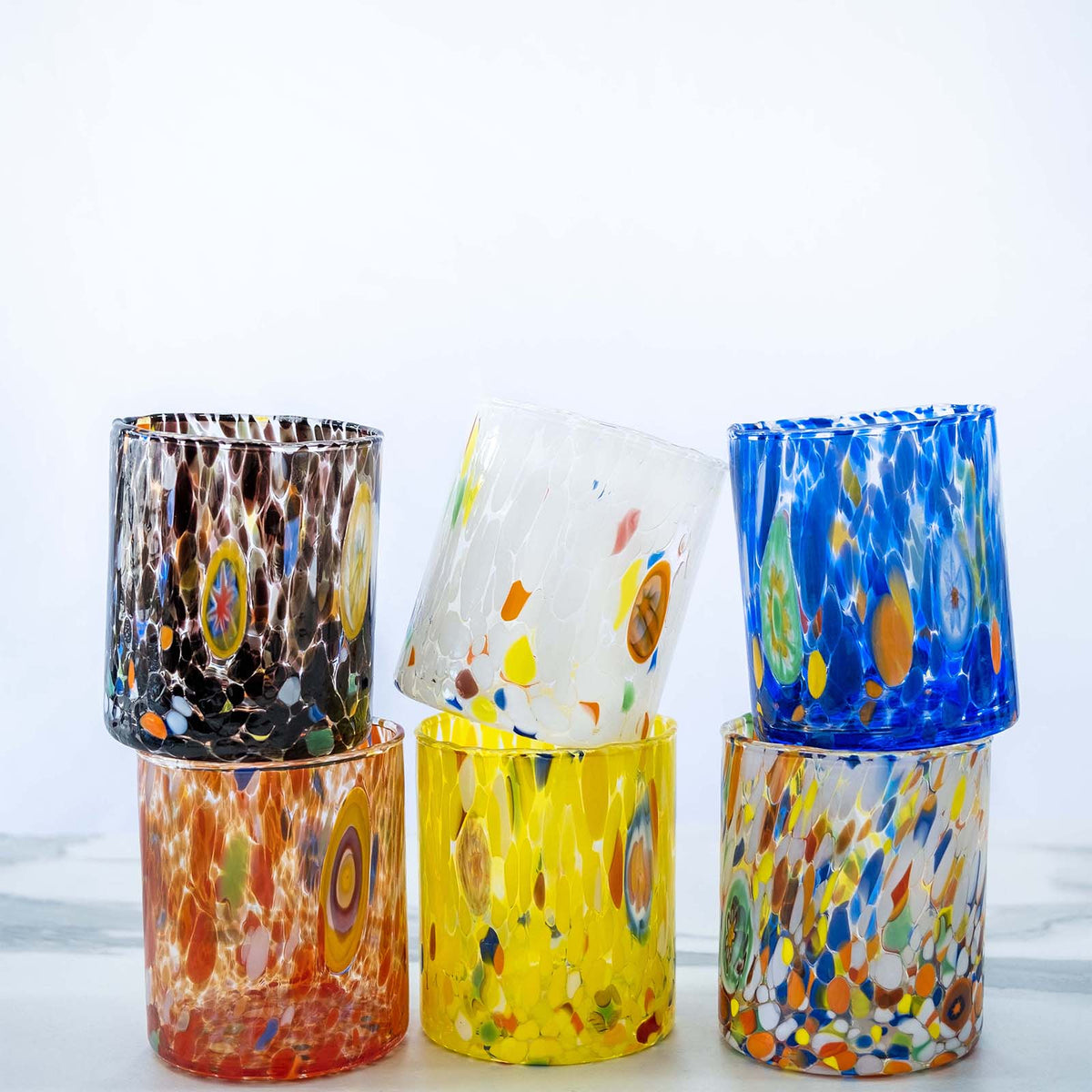 B1 Mixed glasses in Murano blown glass 300 ml
