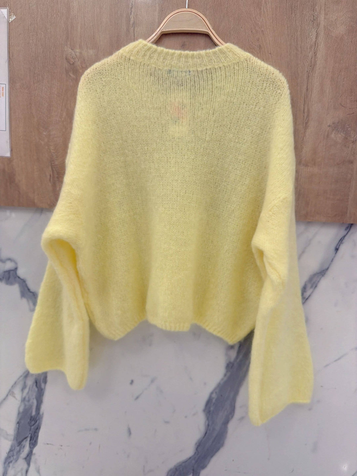 Round-neck pullover in kid mohair & wool - Made in Italy