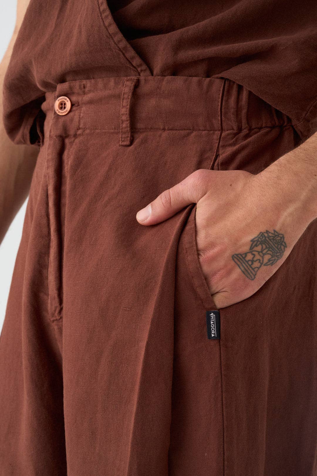 Chocolate wide-leg trousers