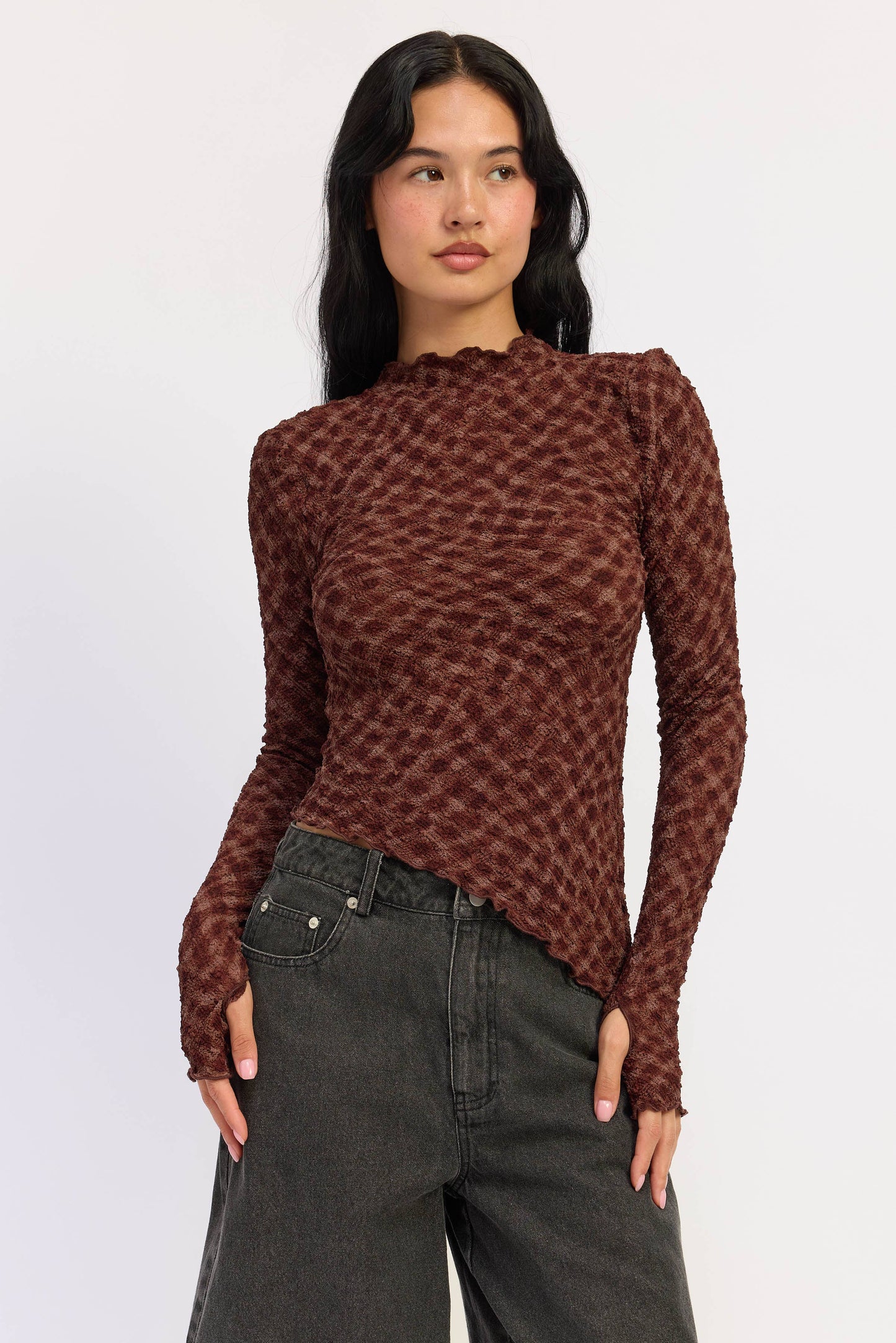 ASYMMETRICAL LONG SLEEVE TOP