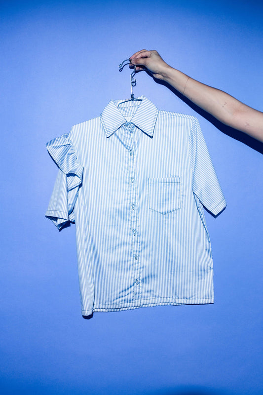 Bowie Sleep Shirt in Blue + White Stripe