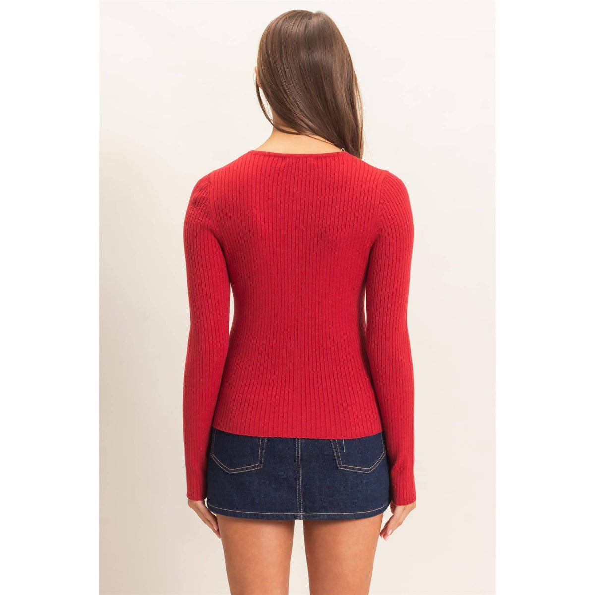 Ribbed Button Front Cardigan