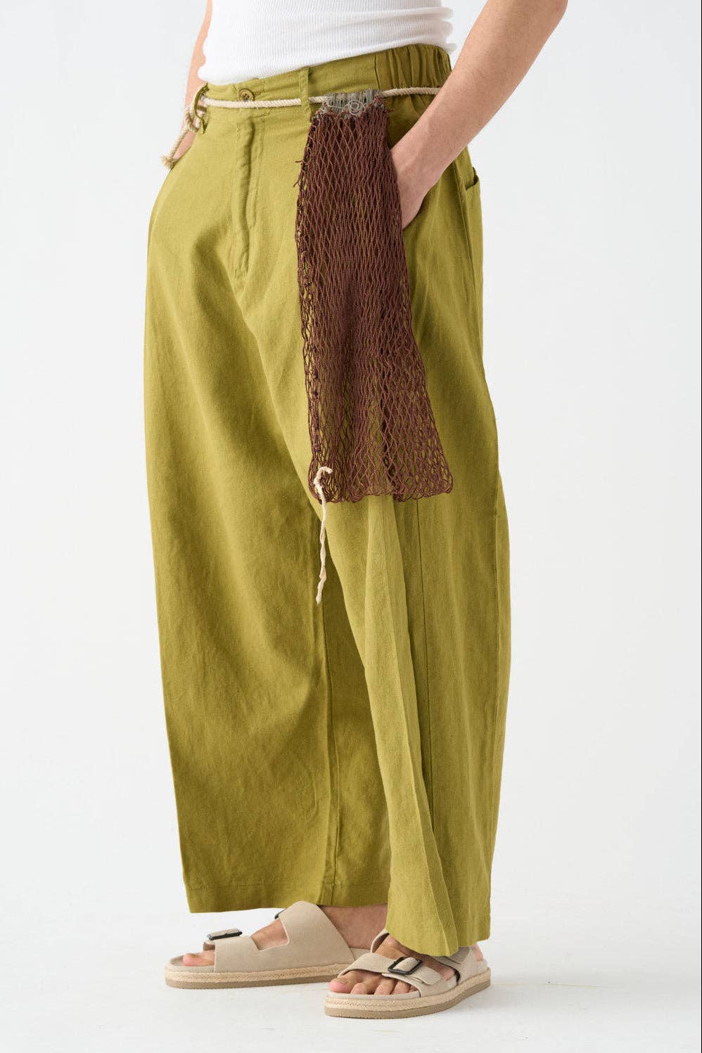 Pistachio wide-leg trousers