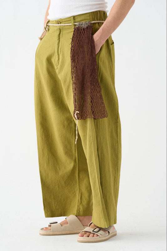 Pistachio wide-leg trousers