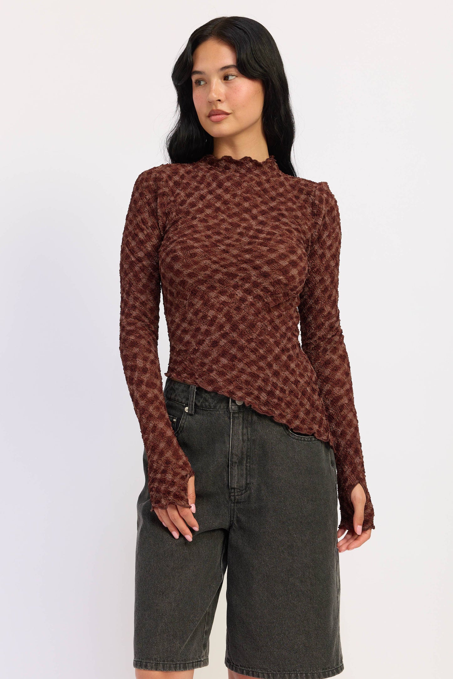 ASYMMETRICAL LONG SLEEVE TOP