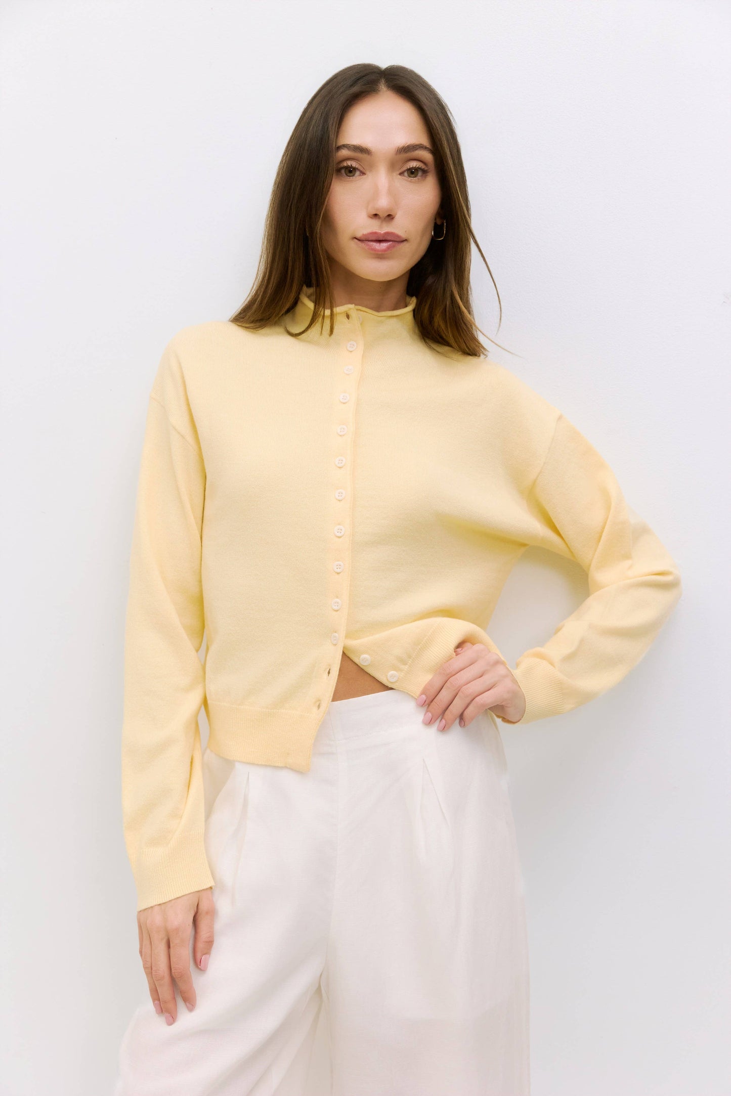 The Brooks Cardigan | High Neck Cardigan