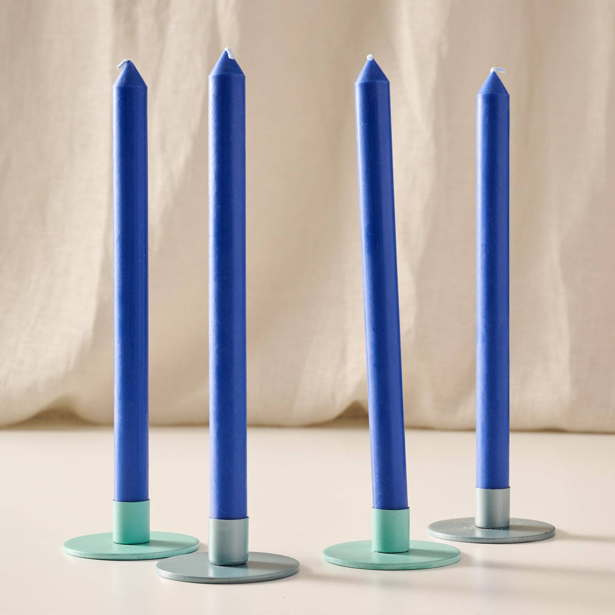 Anget Cobalt Palm Wax Taper Candles - Set of 4