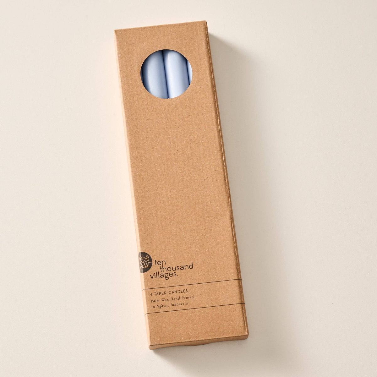 Anget Mint Palm Wax Taper Candles - Set of 4